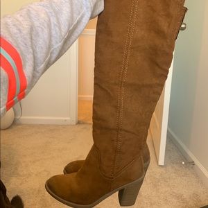 Over the Knee Brown Suede Boots